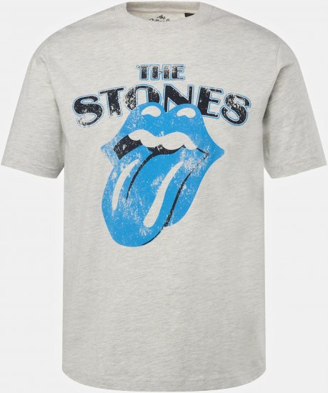 JP1880 Rolling Stones Graphic Comfort Fit Band T-Shirt Light Grey - Tričká - Nadrozmerné tričká - 2XL-14XL