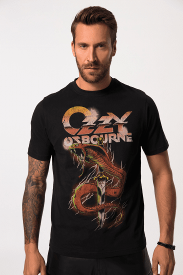 JP1880 Ozzy Osbourne Graphic Band T-Shirt Black - Tričká - Nadrozmerné tričká - 2XL-14XL