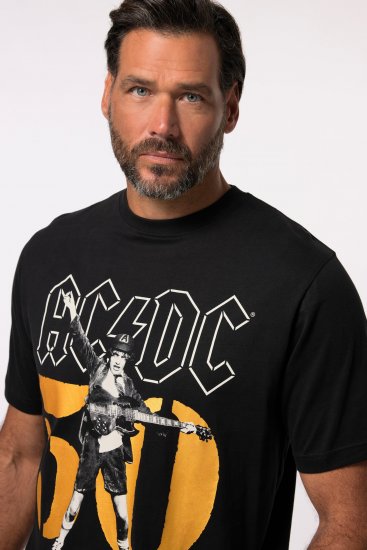 JP1880 AC/DC Graphic Band T-Shirt Black - Tričká - Nadrozmerné tričká - 2XL-14XL