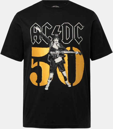 JP1880 AC/DC Graphic Band T-Shirt Black - Tričká - Nadrozmerné tričká - 2XL-14XL