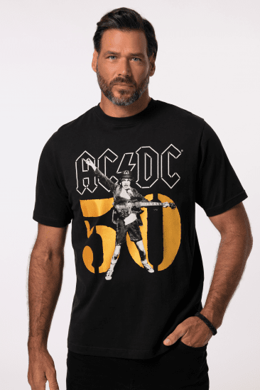 JP1880 AC/DC Graphic Band T-Shirt Black - Tričká - Nadrozmerné tričká - 2XL-14XL