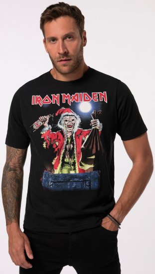 JP1880 Iron Maiden X-Mas Eddie Band T-Shirt Black - Tričká - Nadrozmerné tričká - 2XL-14XL
