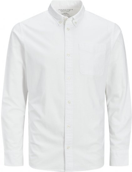 Jack & Jones Brook Oxford Long Sleeve Shirt White - Košele - Košele 2XL-10XL