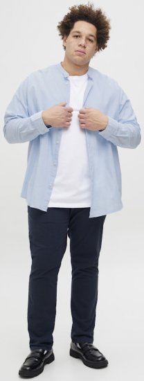 Jack & Jones Breeze Poplin Long Sleeve Shirt Chambray Blue - Košele - Košele 2XL-10XL