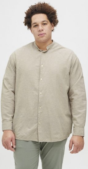 Jack & Jones Breeze Poplin Long Sleeve Shirt Beige - Košele - Košele 2XL-10XL