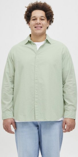Jack & Jones Breeze Linen Blend Long Sleeve Shirt Iceberg Green - Košele - Košele 2XL-10XL