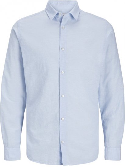 Jack & Jones Breeze Linen Blend Long Sleeve Shirt Chambray Blue - Košele - Košele 2XL-10XL