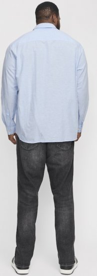 Jack & Jones Breeze Linen Blend Long Sleeve Shirt Chambray Blue - Košele - Košele 2XL-10XL