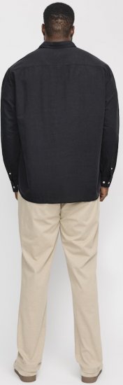 Jack & Jones Breeze Linen Blend Long Sleeve Shirt Black - Košele - Košele 2XL-10XL