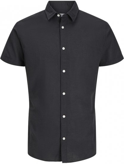 Jack & Jones Breeze Linen Blend Short Sleeve Shirt Black - Košele - Košele 2XL-10XL