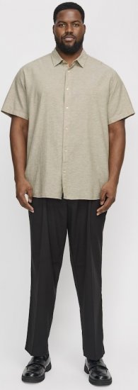 Jack & Jones Breeze Linen Blend Short Sleeve Shirt Beige - Košele - Košele 2XL-10XL