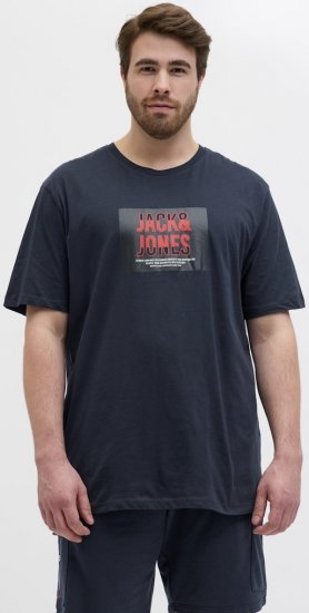 Jack & Jones Hudson Crew Neck T-Shirt Navy - Tričká - Nadrozmerné tričká - 2XL-14XL