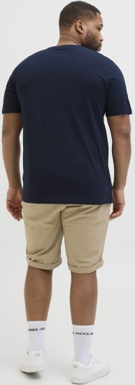 Jack & Jones Hawaii Shape Crew Neck T-Shirt Navy - Tričká - Nadrozmerné tričká - 2XL-14XL