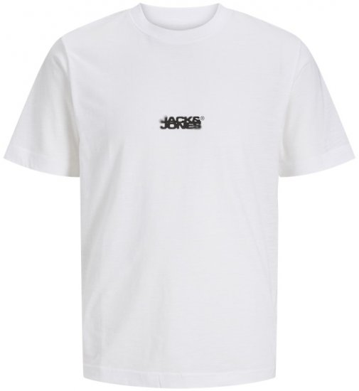 Jack & Jones Sago Branded Crew Neck T-Shirt Bright White - Tričká - Nadrozmerné tričká - 2XL-14XL