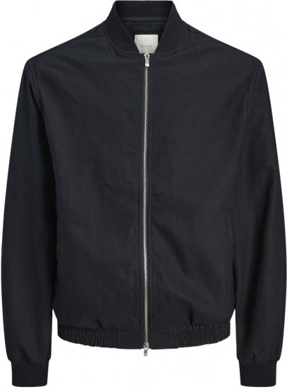 Jack & Jones Leister LinenMix Bomber Jacket Dark Navy - Bundy - Bundy Nadmerné Veľkosti 2XL-8XL