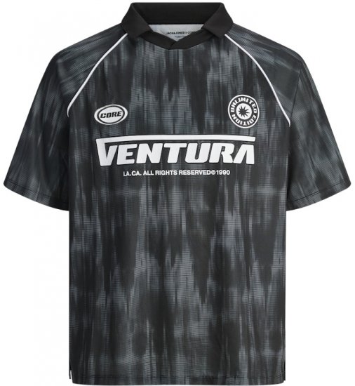 Jack & Jones Retreat Ventura Mesh Polo Polo Shirt Black - Polokošele - Polokošele 2XL-8XL