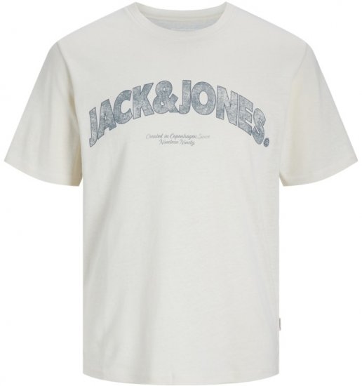 Jack & Jones Almeria Bold Branding T-Shirt Antique White - Tričká - Nadrozmerné tričká - 2XL-14XL