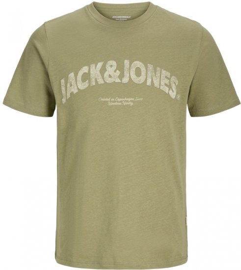 Jack & Jones Almeria Bold Branding T-Shirt Khaki Green - Tričká - Nadrozmerné tričká - 2XL-14XL