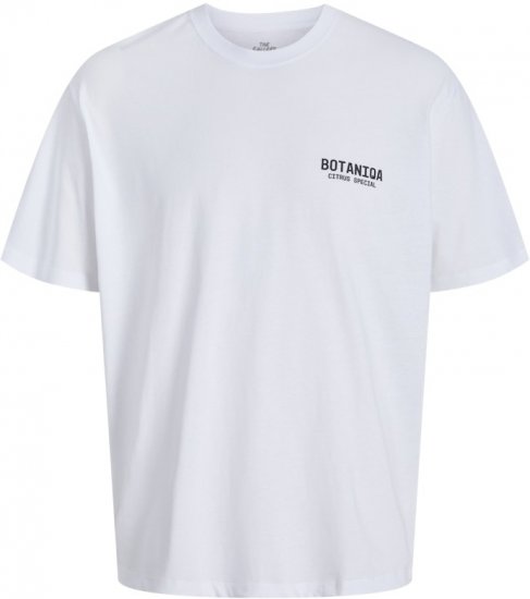 Jack & Jones Botaniq Crew Neck T-Shirt Bright White - Tričká - Nadrozmerné tričká - 2XL-14XL