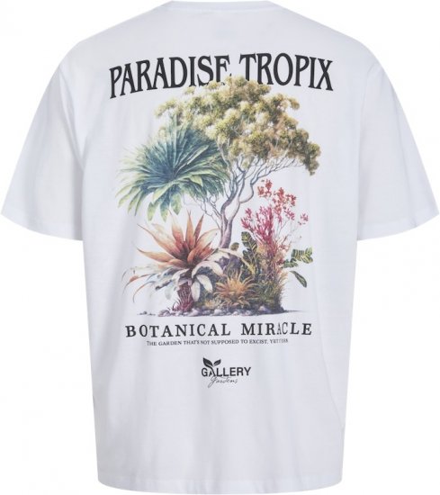 Jack & Jones Botaniq Crew Neck T-Shirt Bright White - Tričká - Nadrozmerné tričká - 2XL-14XL