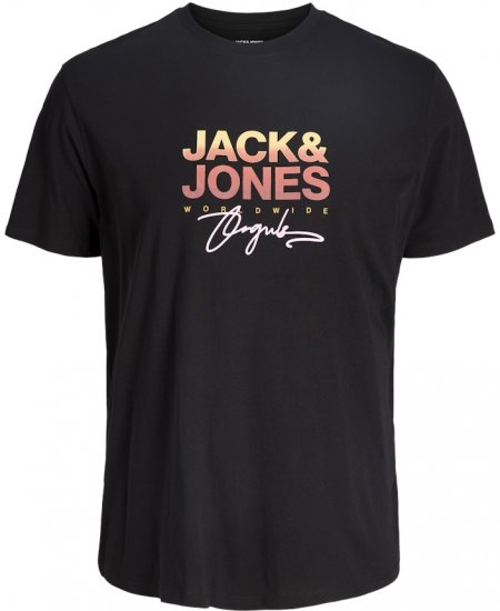 Jack & Jones Canggu Crew Neck T-Shirt Black - Tričká - Nadrozmerné tričká - 2XL-14XL