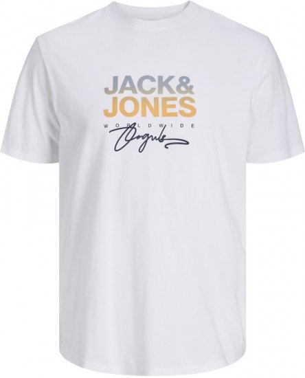 Jack & Jones Canggu Original Crew Neck T-Shirt Bright White - Tričká - Nadrozmerné tričká - 2XL-14XL