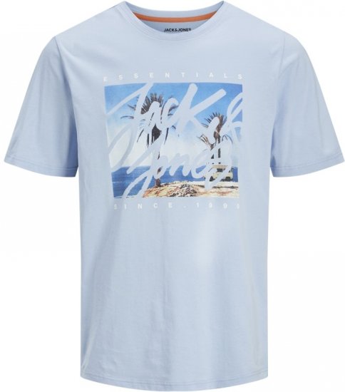 Jack & Jones Colton Photoprint Crew Neck T-Shirt Chambray Blue - Tričká - Nadrozmerné tričká - 2XL-14XL