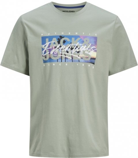 Jack & Jones Colton Photoprint Crew Neck T-Shirt Iceberg Green - Tričká - Nadrozmerné tričká - 2XL-14XL