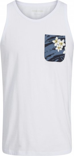 Jack & Jones Hawaii Printed Pocket Tanktop White - Tričká - Nadrozmerné tričká - 2XL-14XL