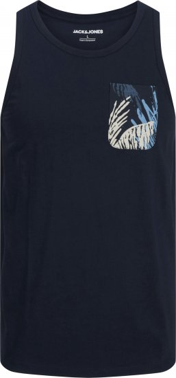 Jack & Jones Hawaii Printed Pocket Tanktop Navy - Tričká - Nadrozmerné tričká - 2XL-14XL