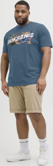 Jack & Jones Hawaii Shape Crew Neck T-Shirt Blue - Tričká - Nadrozmerné tričká - 2XL-14XL