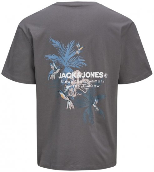 Jack & Jones Hawaii Crew Neck T-Shirt Grey - Tričká - Nadrozmerné tričká - 2XL-14XL