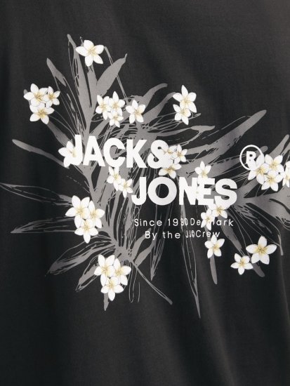 Jack & Jones Hawaii Crew Neck T-Shirt Black - Tričká - Nadrozmerné tričká - 2XL-14XL