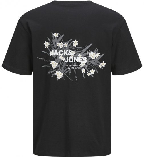 Jack & Jones Hawaii Crew Neck T-Shirt Black - Tričká - Nadrozmerné tričká - 2XL-14XL