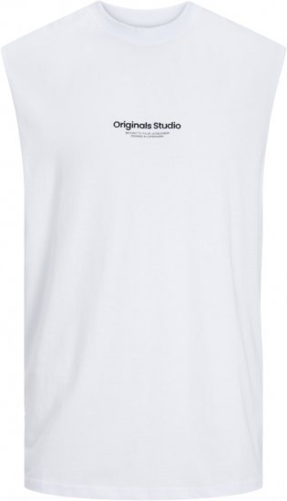 Jack & Jones VESTERBRO Sleeveless T-Shirt Bright White - Tričká - Nadrozmerné tričká - 2XL-14XL
