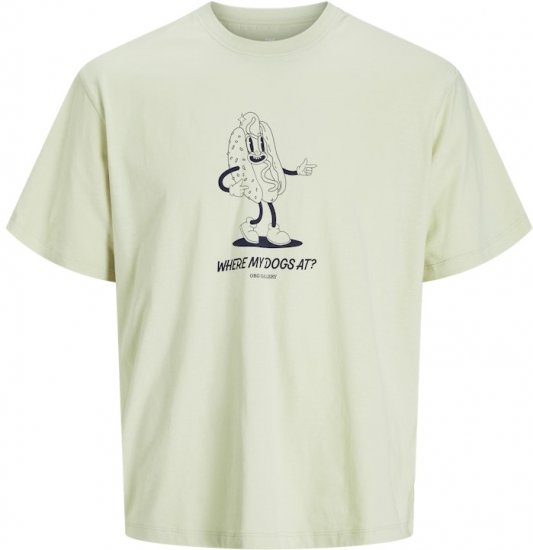 Jack & Jones Unexpect Crew Neck T-Shirt Green - Tričká - Nadrozmerné tričká - 2XL-14XL