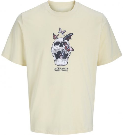 Jack & Jones Skull Coast Crew Neck T-Shirt Light Yellow - Tričká - Nadrozmerné tričká - 2XL-14XL