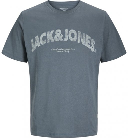 Jack & Jones Almeria Bold Branding T-Shirt Steel Blue - Tričká - Nadrozmerné tričká - 2XL-14XL
