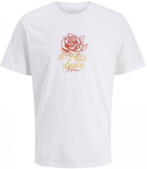 Jack & Jones Almeria Crew Neck T-Shirt Bright White - Tričká - Nadrozmerné tričká - 2XL-14XL