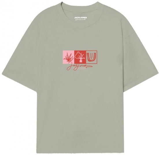 Jack & Jones Canggu Crew Neck T-Shirt Green - Tričká - Nadrozmerné tričká - 2XL-14XL