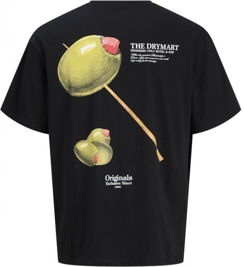 Jack & Jones Marina Crew Neck T-Shirt Black - Tričká - Nadrozmerné tričká - 2XL-14XL