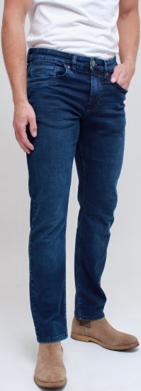 Kam Jeans Jacob Knitted Denim Reg Fit Jeans Mid Wash Blue - Džínsy & nohavice - Džínsy a Nohavice - W40-W70