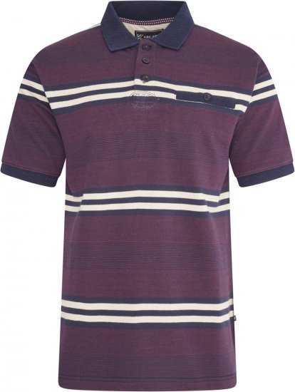 Kam Jeans 5506 Stripe Rugby Polo With Jacquard Collar & Cuffs Navy - Polokošele - Polokošele 2XL-8XL
