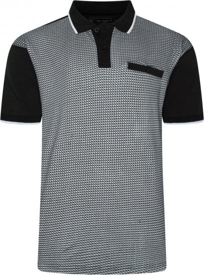 Kam Jeans 5518 Smart Mini Geo-Print Polo Black - Polokošele - Polokošele 2XL-8XL