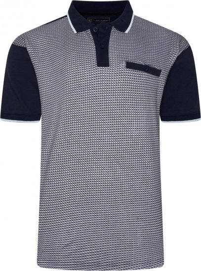 Kam Jeans 5518 Smart Mini Geo-Print Polo Navy - Polokošele - Polokošele 2XL-8XL