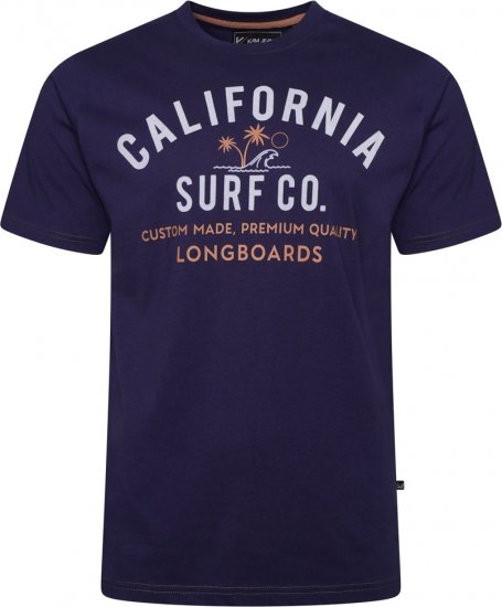 Kam Jeans 5766 California Surf Co T-Shirt Navy Academy - Tričká - Nadrozmerné tričká - 2XL-14XL