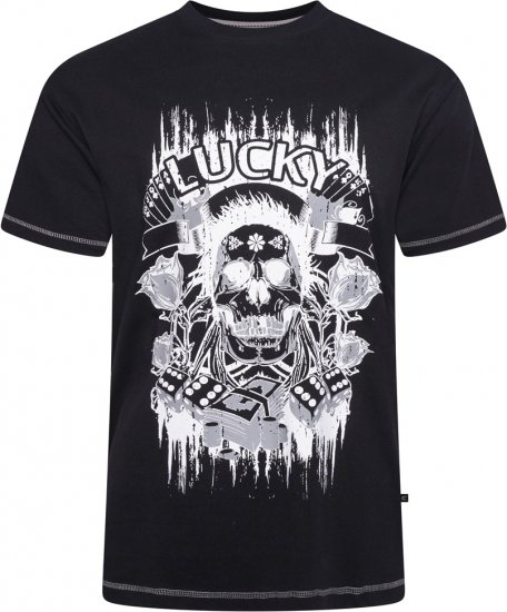 Kam Jeans 5770 Lucky Skull T-Shirt Black - Tričká - Nadrozmerné tričká - 2XL-14XL