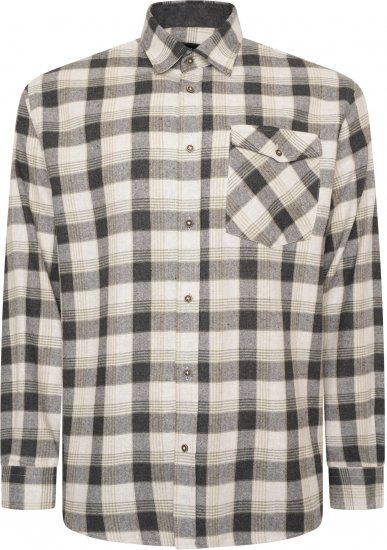 Kam Jeans P040 Premium Flannel Retro Check Shirt Charcoal - Košele - Košele 2XL-10XL