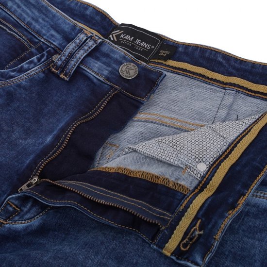 Kam Jeans Pepe Knitted Denim Shorts Random Mid Wash Blue - Šortky - Šortky W40-W60