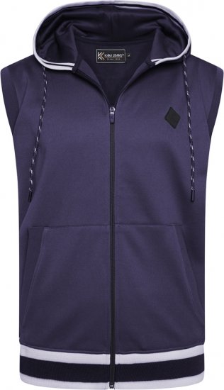 Kam Jeans TS005 Retro Tracky Set (Shorts/Sleeveless Hoodie) Navy - Teplákové súpravy - Teplákové súpravy Pánske Nadmerné veľkosti